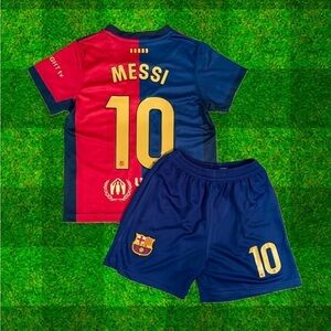 Lionel Messi Youth XL Soccer Jersey Size 30 Barcelona Football Boys 2 Piece Set